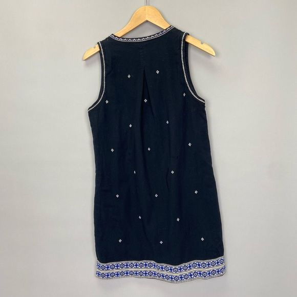 Madewell Sleeveless SunCoast Embroidered Navy Dark Blue Dress Size 4 - Picture 6 of 7